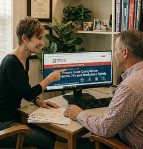 A compnay choosing a marketing agency Sally working with a company owner explaining digital marketing